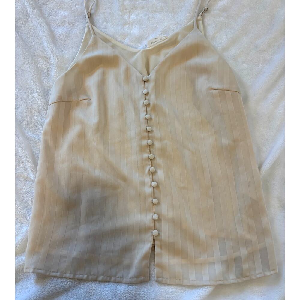 Sophie Rue Camisole Beige Satin Womens S 90s Minimalist Glam